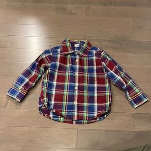 GAP Kids Plaid Button Down Shirt - Red, Blue, Green